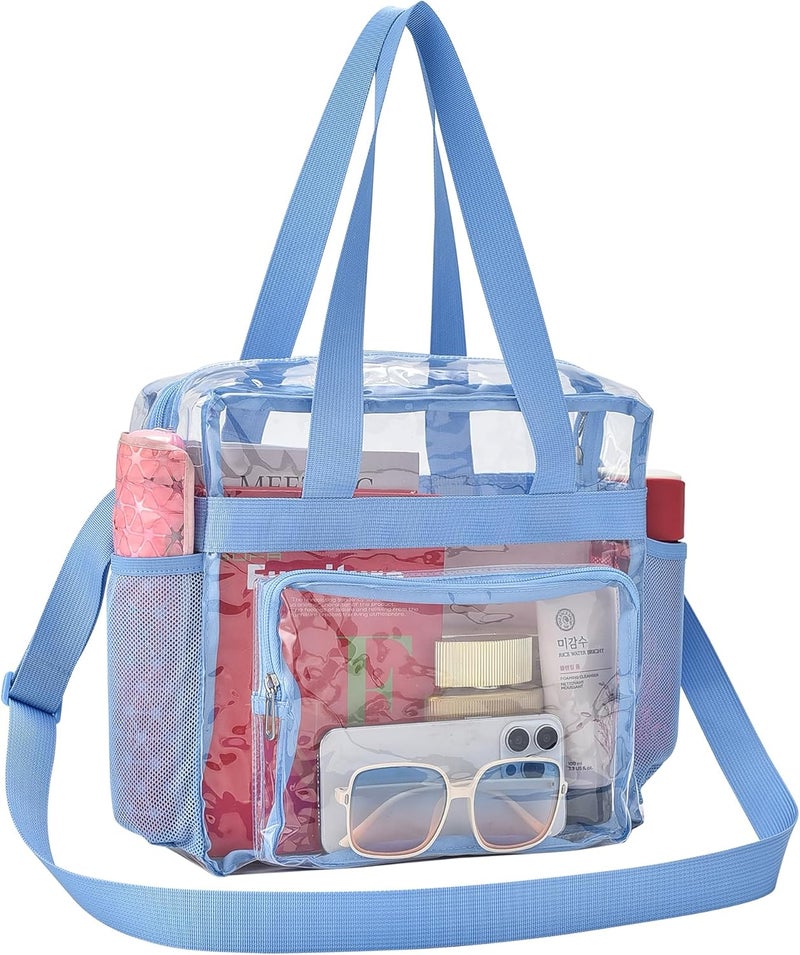 Busiuw Clear Bag for Stadium Events 12x12x6, Clear Bag Clear Tote Bag with Reinforced Straps for Sporting Events Travel - Image 1